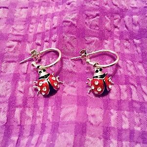 🐞Sterling Silver 925 Red & Black Enamel Ladybug🐞FIRM🐞